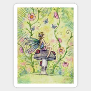 A Happy Place Flower Fairy and Ladybugs Sticker